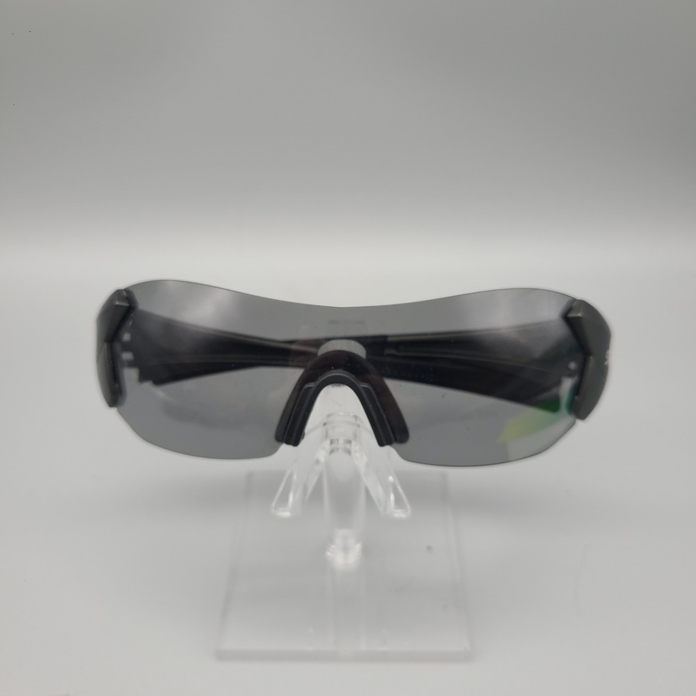 Swans Sport Sunglasses Rimless Shield Wrap Around Gunmetal Black Made in Japan